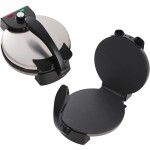 1200W 電気ピザメーカー（温度調節機能付き）、蓋付きステンレス製フライパン、屋内・屋外パーティーに最適